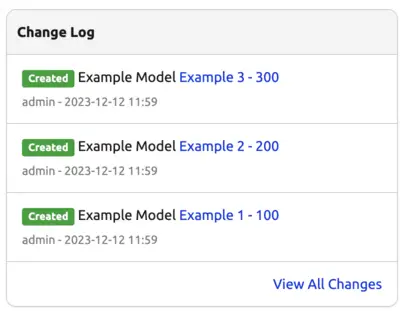 Changelog Panel Changelog Panel