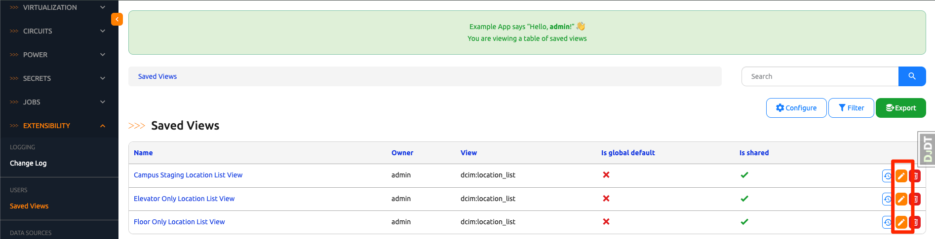 Saved View Table Edit Button